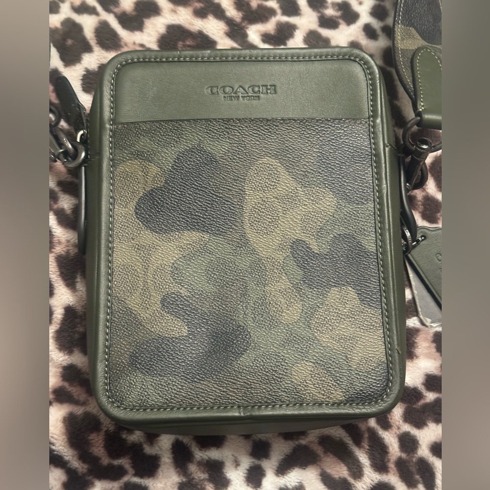 Coach Men's Green Camouflage Messenger Bag